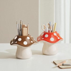 Mushroom Pen Holder Cute Desk Organizer